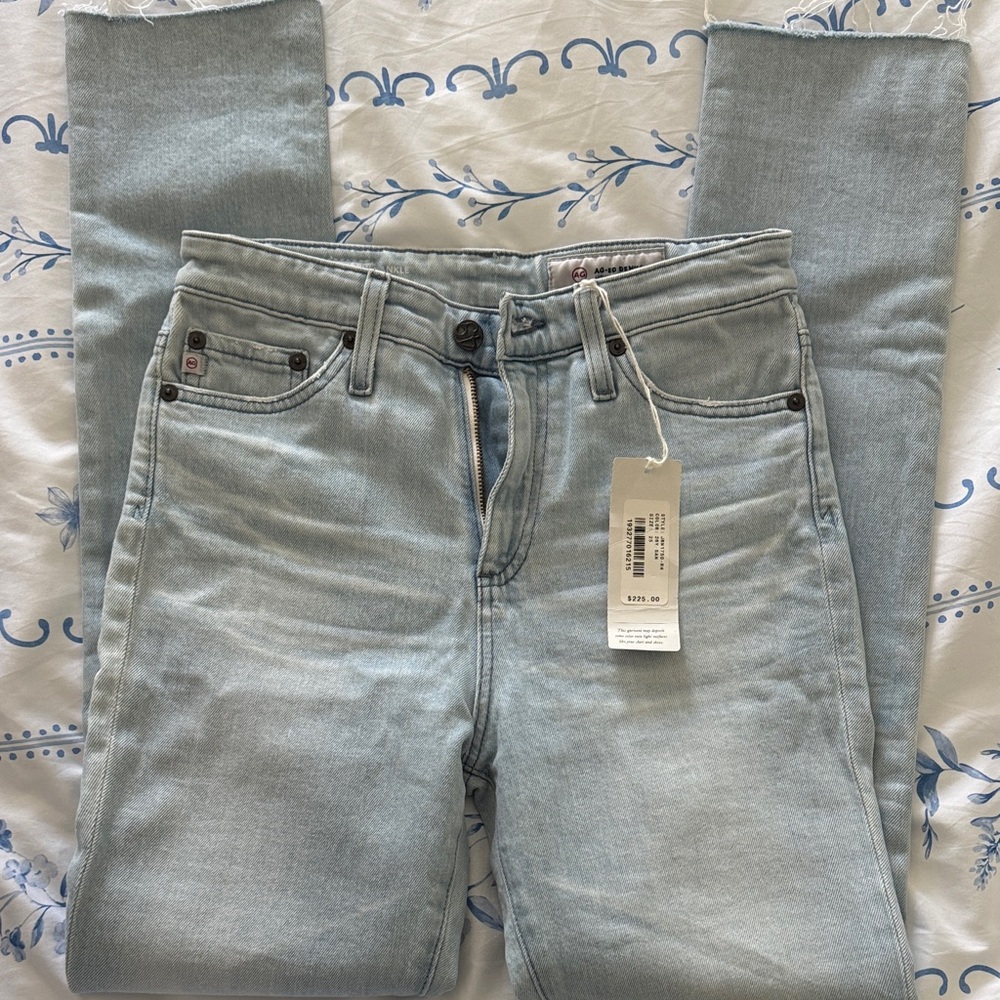 AG Adriano Goldschmied Light Blue High-Rise Skinny Jeans